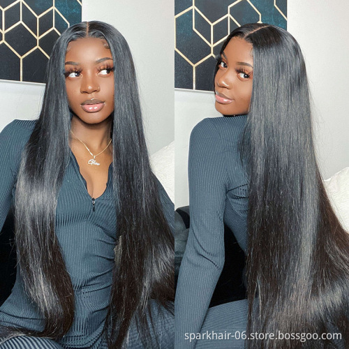 Pre Pluck Brazilian Virgin Cuticle Aligned double drawn Straight Body wave 360 frontal Lace front human hair wigs